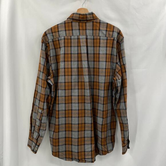 Filson orange plaid button down top - Picture 4 of 5